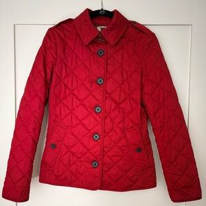 Burberry Red Quilted Puffer Jacket